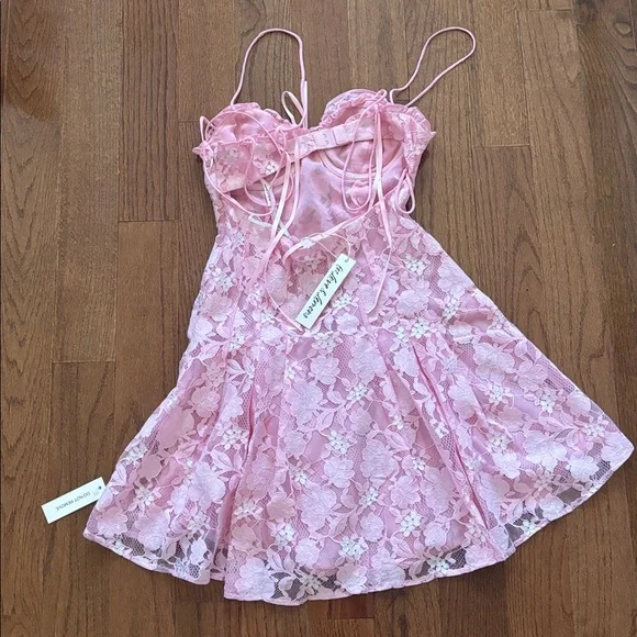 NWT For Love and Lemons Kate dress pink - small - Picture 9 of 10